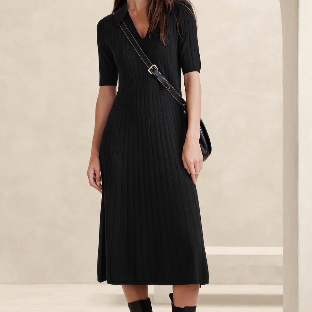 Banana Republic Black Midi Dress